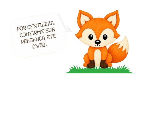 Raposa e balão de confirmação